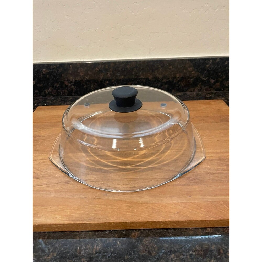 Microwave plate cover splatter guard lid with easy grip handles